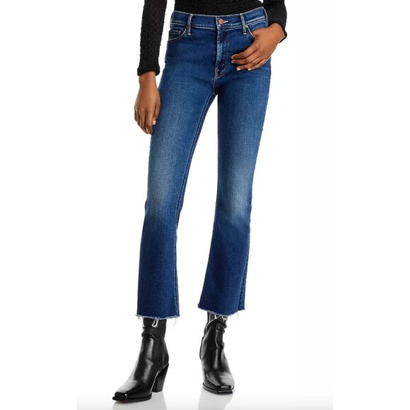 Mother The Outside Ankle Fray Jeans Size 29 in Unchartered Waters Blue - Picture 4 of 8